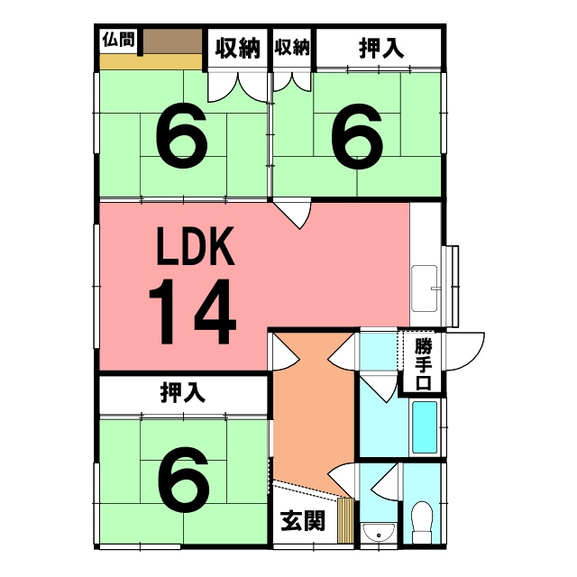 登別市新川町3丁目2-3　中古平屋戸建の間取り