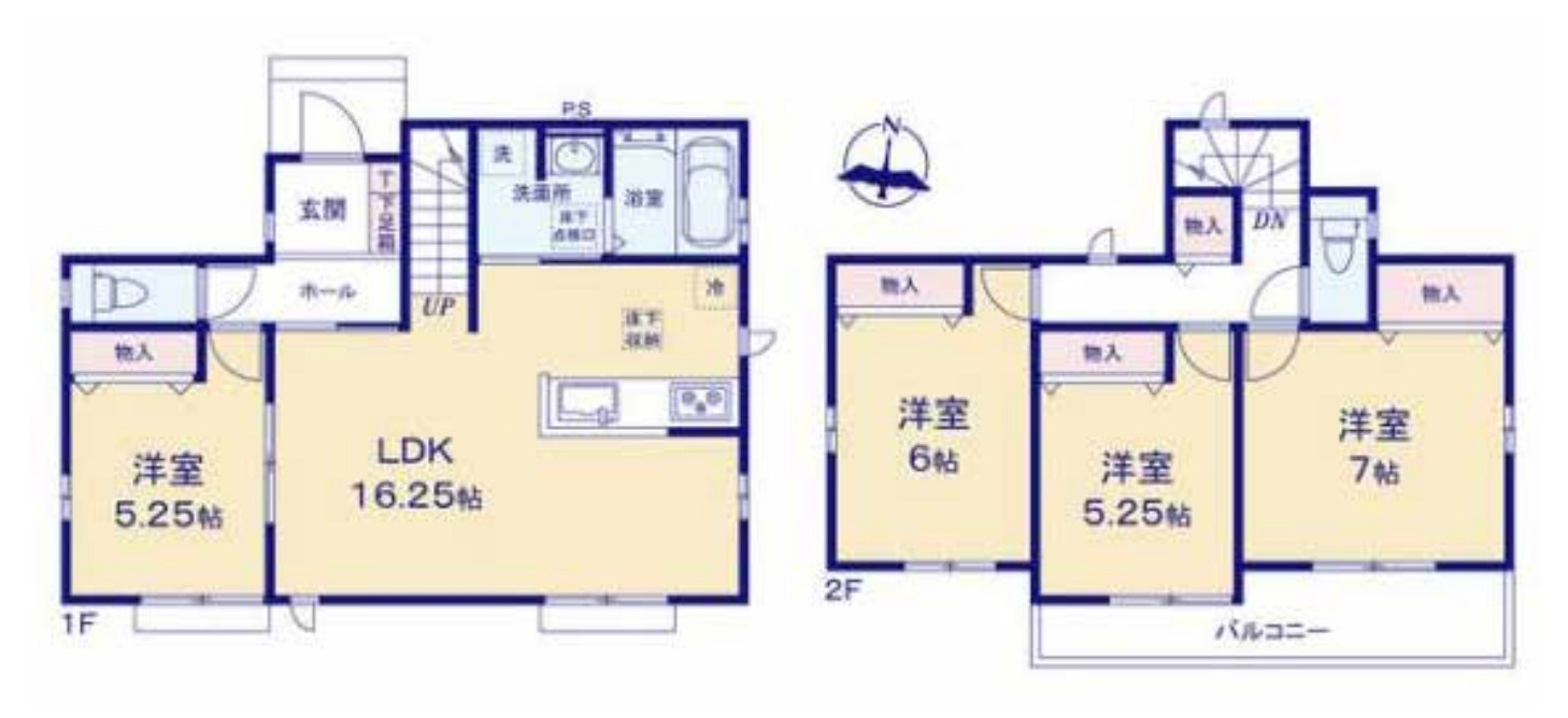 横浜市保土ケ谷区境木本町 新築戸建て【仲介手数料無料】カースペース2台の間取り