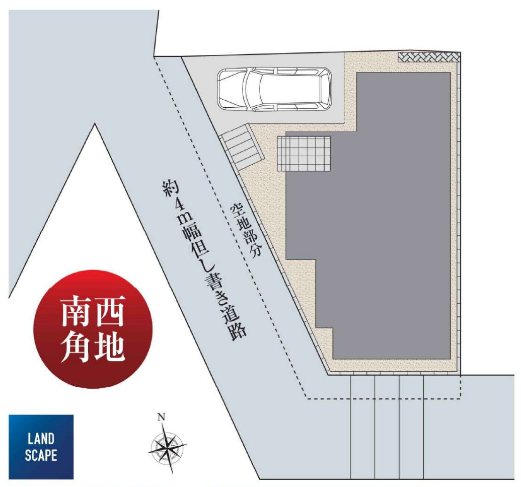 横浜市保土ケ谷区新井町 新築戸建て【仲介手数料無料】の区画図