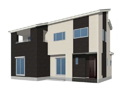 第1前橋市川原町1丁目　新築住宅全1棟の外観パース|流行に左右されないシンプルなデザインは、飽きにくく長く愛されます。