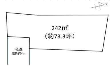 鎌ケ谷市鎌ケ谷３丁目土地の土地図|現在は同規模の建物が２棟あります