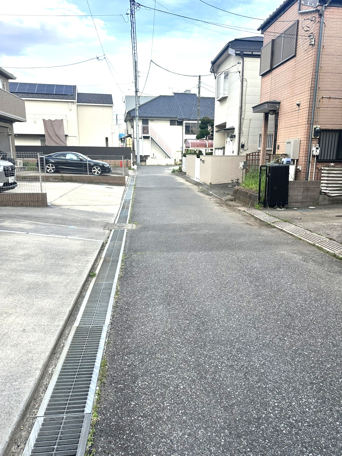 鎌ケ谷市鎌ケ谷３丁目土地の前面道路含む現地写真|南東側の全面道路４．０ｍとなります