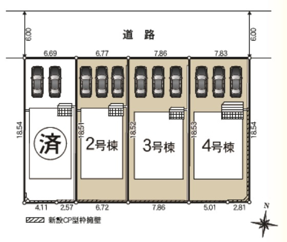 クレイドルガーデン沼津市高尾台第６の区画図|全4棟中3棟販売中♪