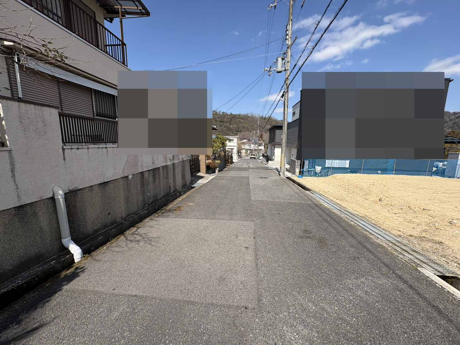 唐櫃台１丁目土地（更地）の前面道路含む現地写真