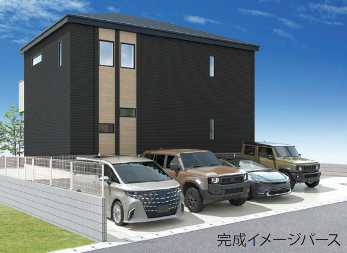 横浜市金沢区釜利谷西４丁目 新築戸建【仲介手数料無料】カースペース4台の外観パース
