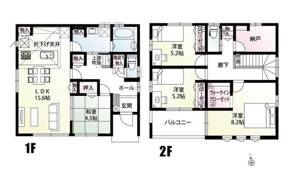 高崎市倉賀野町　新築住宅全3棟の間取り|■建坪33.21坪　敷地67.33坪　WIC　納戸　インナーバルコニー■