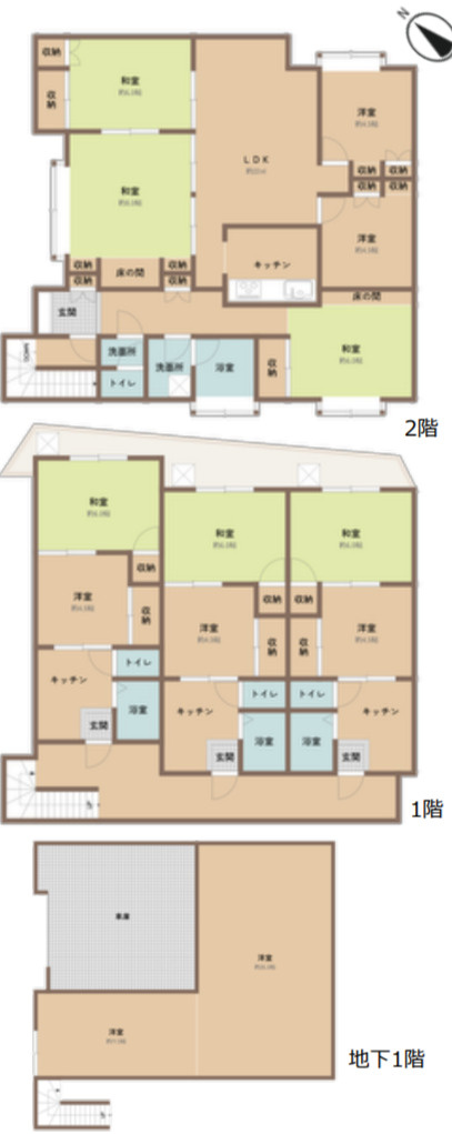 横浜市南区別所3丁目 賃貸併用住宅【仲介手数料無料】の間取り