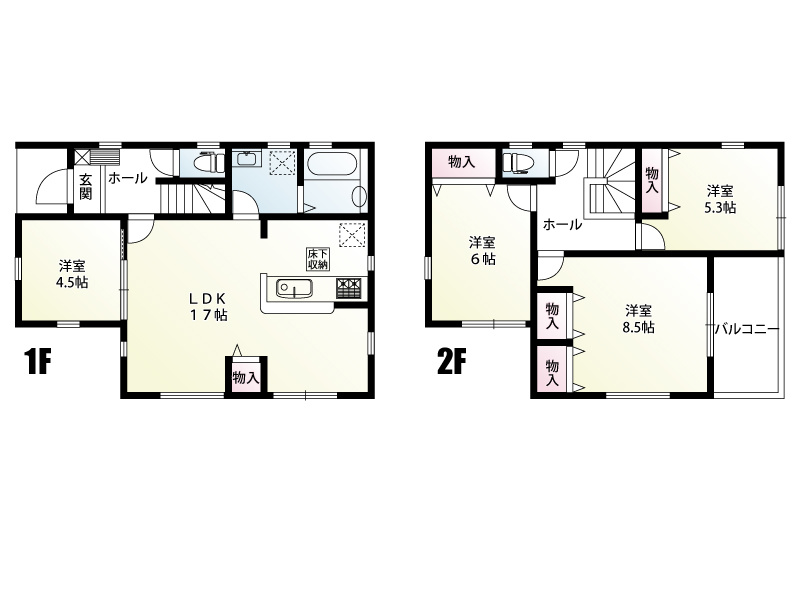 久喜市久喜北（全2棟）1号棟　間取図