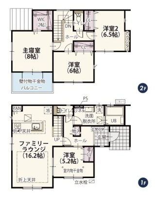 前橋市大友町第5期　新築住宅全1棟の間取り|■建物32.56坪　パントリー　WIC　バルコニー■