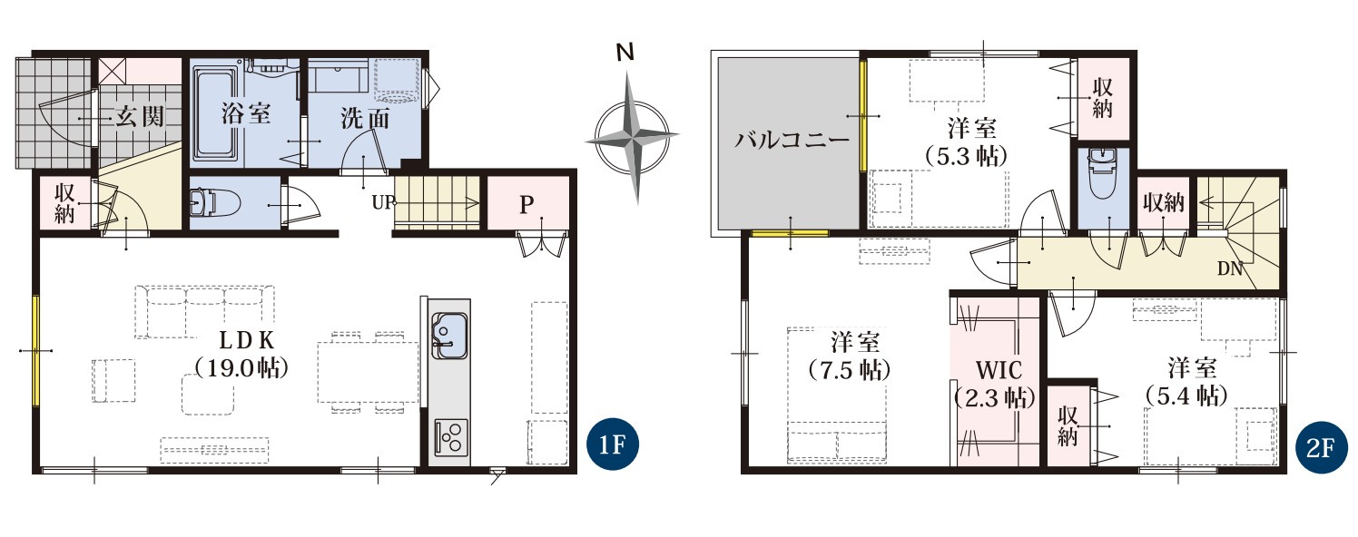 駿河区向敷地4丁目４期　全７棟　新築戸建ての間取り|●間取り図●
広々としたLDKで家族が自然と集まる暮らしをサポートします♪