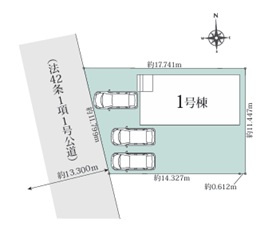前橋市朝日が丘町1期　新築住宅全1棟の区画図|◇土地56.64坪◇