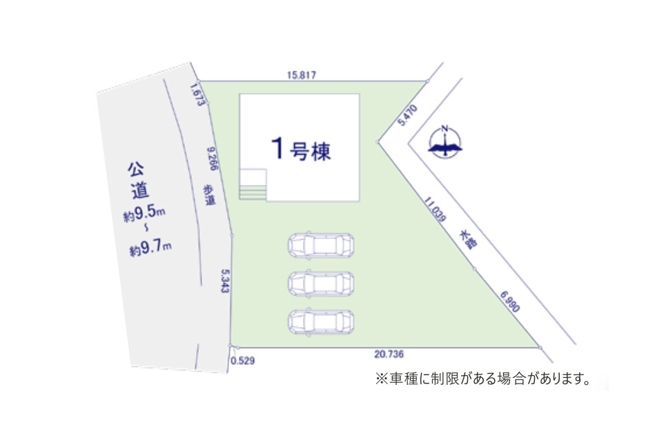 藤岡市岡之郷1期　新築住宅全1棟の区画図