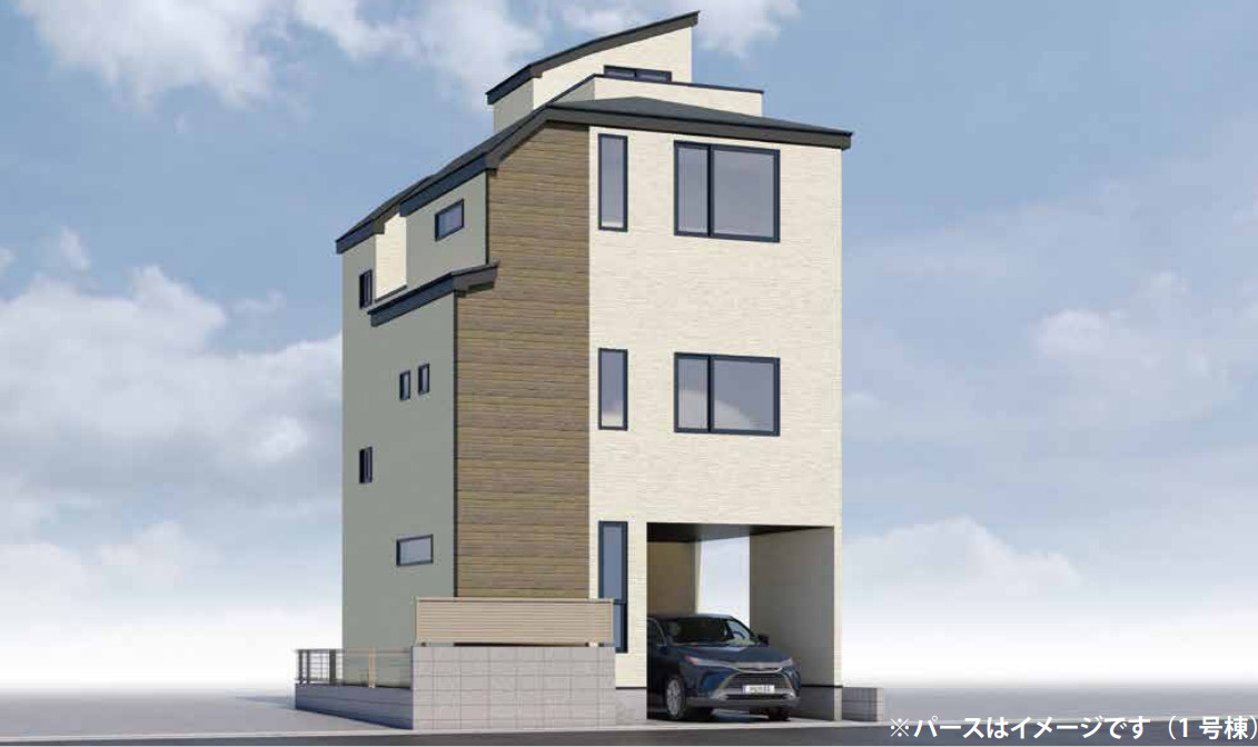 横浜市戸塚区上矢部町 新築戸建て【仲介手数料無料】の外観パース