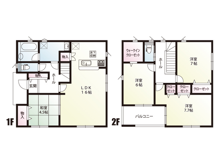 4号棟　建物面積：101.25㎡（30.62坪）
　　　  土地面積：304.29㎡（92.04坪）