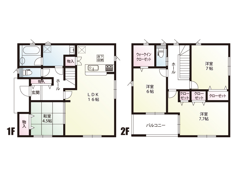 4号棟　建物面積：101.25㎡（30.62坪）
　　　  土地面積：304.29㎡（92.04坪）