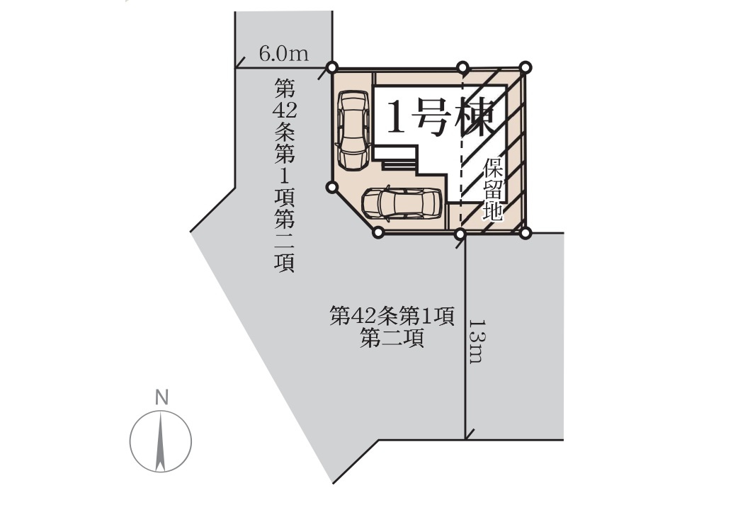 前橋市元総社町蒼海第3　新築住宅全1棟の区画図|◇土地35.45坪　建物28.17坪　WIC　SIC　バルコニー◇