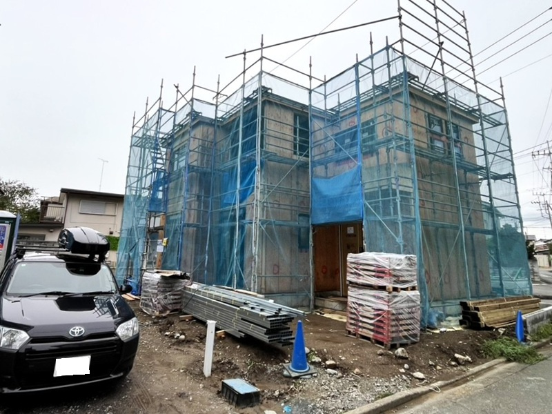 行田市旭町２区画１号棟　現地写真　現在、建築中