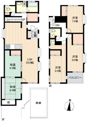 大磯町西小磯　戸建の間取り