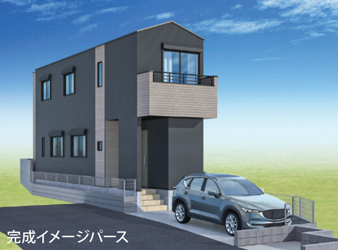 横浜市港南区日野１丁目 新築戸建て【仲介手数料無料】の外観パース