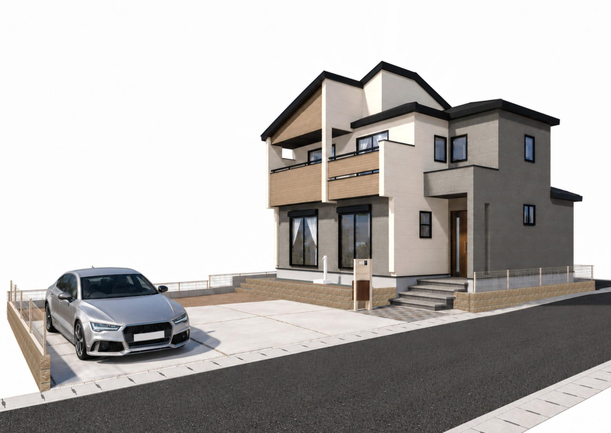 ブルーミングガーデン　函南町柏谷2期の外観パース|●完成イメージパース●