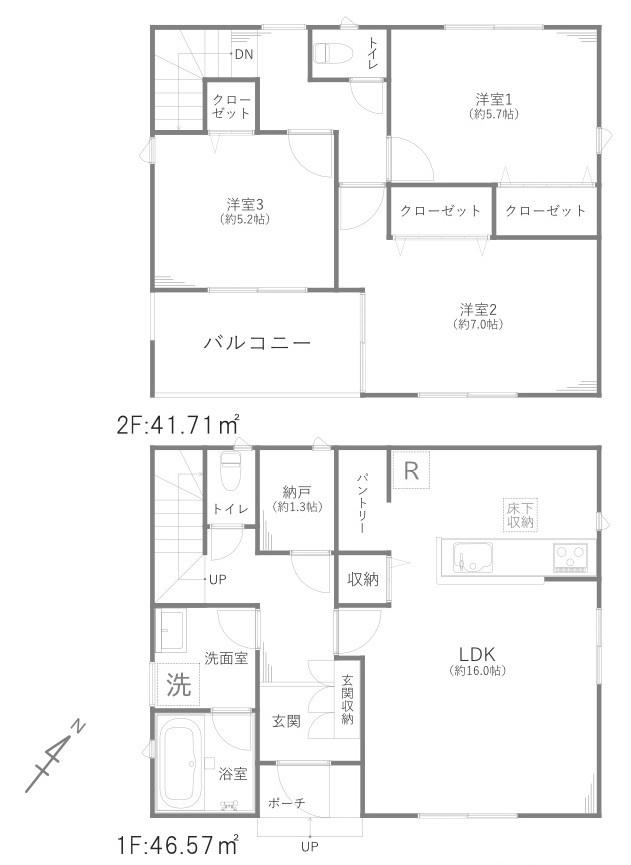 さいたま市緑区三室戸建の間取り