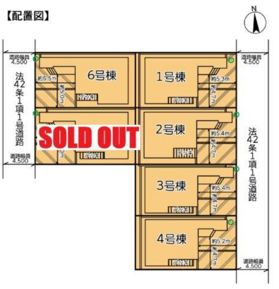横浜市戸塚区上矢部町 新築戸建て【仲介手数料無料】カースペース2台の区画図