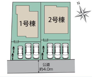 宇都宮市双葉２丁目２期　新築住宅全２棟の区画図|「初めまして！」が集まる分譲地。たくさんの子供たちが年齢を問わずに、仲良く一緒に成長できるのは分譲地の特徴ですね。