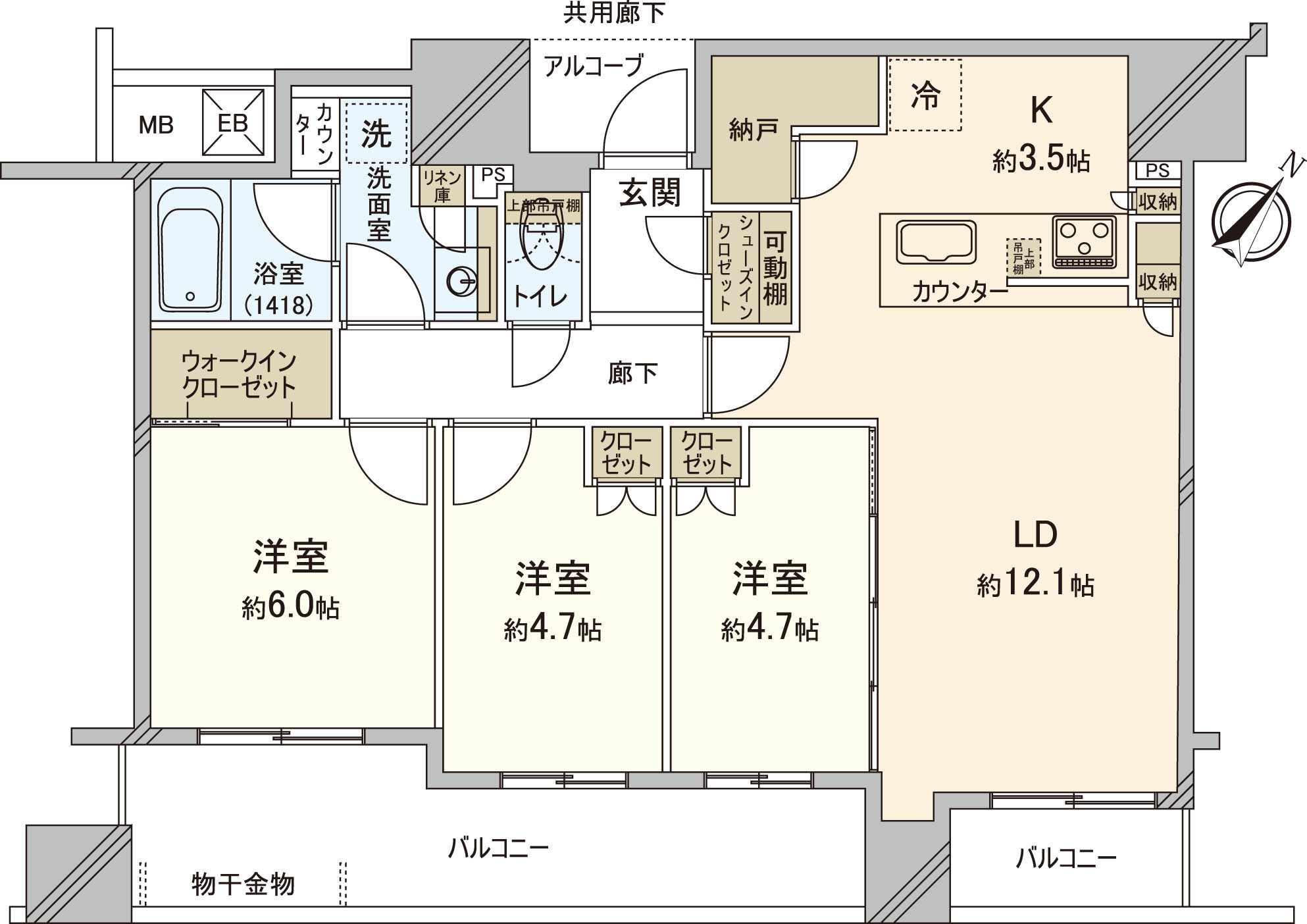 シエリアタワー中之島の間取り