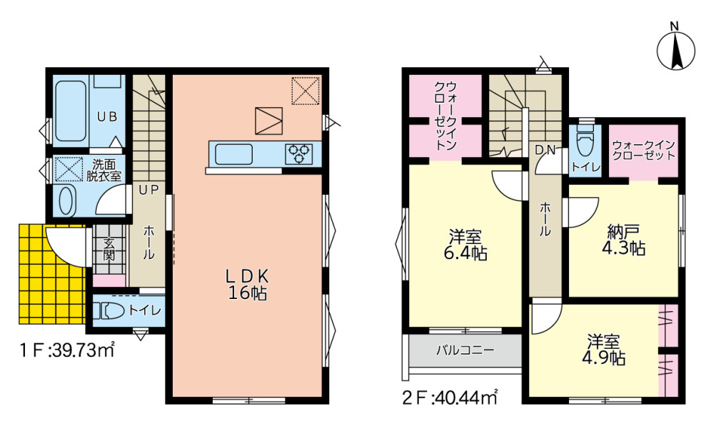 横浜市港北区下田町3丁目 新築戸建て【仲介手数料無料】カースペース2台の間取り