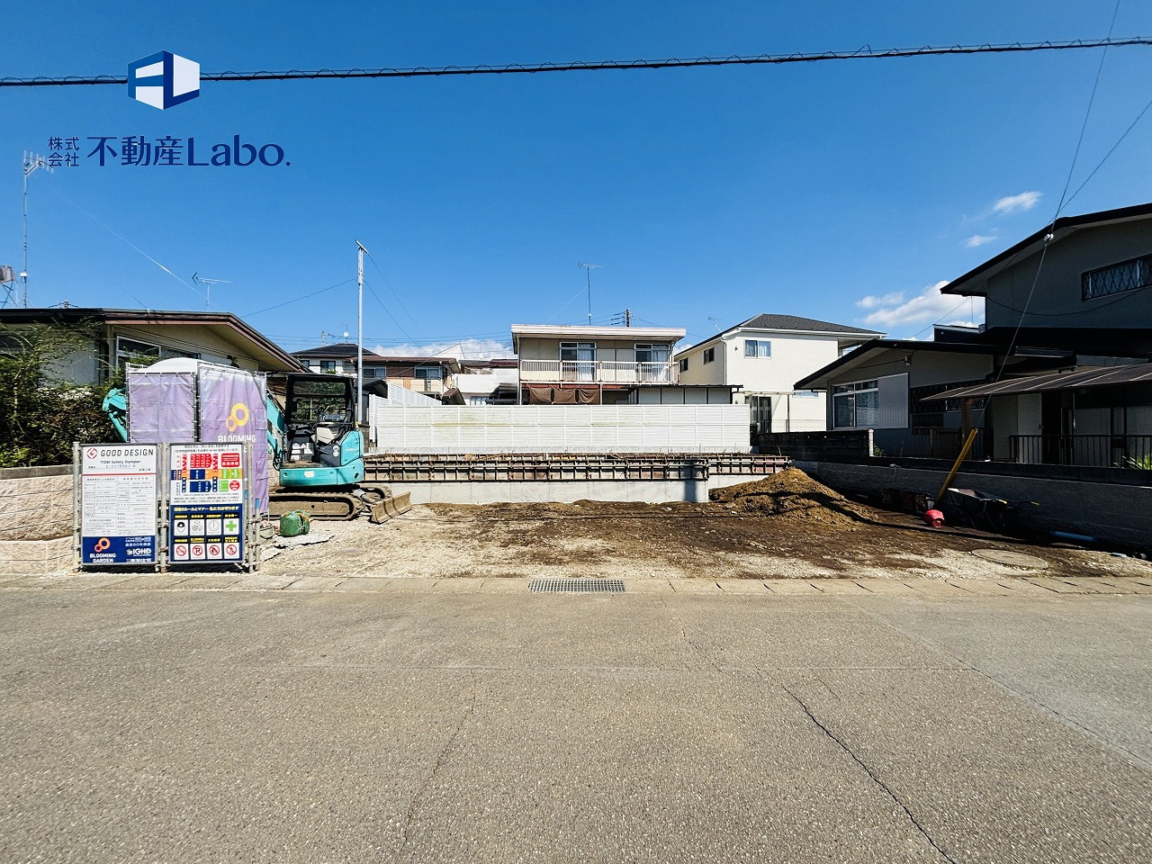 ブルーミングガーデン　富士宮市万野原新田　全1棟の前面道路含む現地写真|南道路のため日当たり良好♪