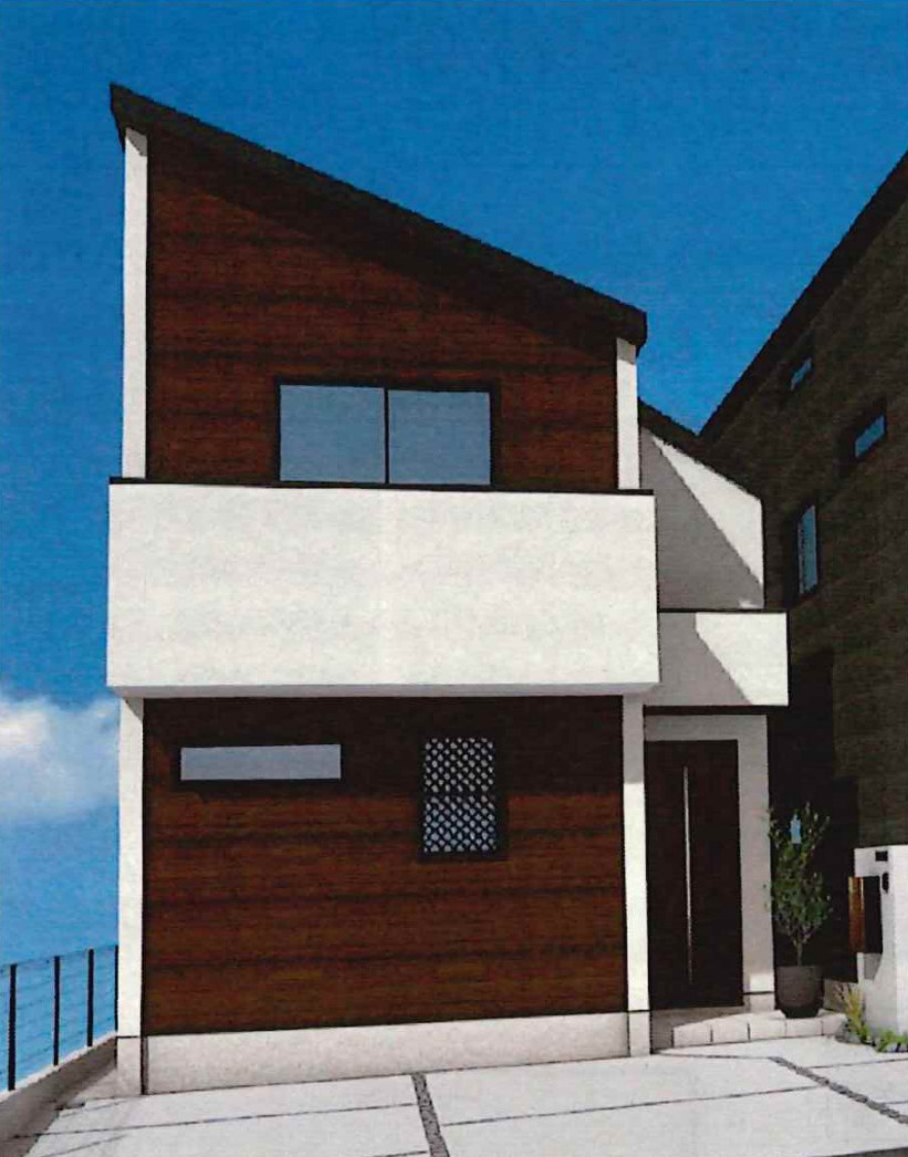 横浜市青葉区大場町 新築戸建て【仲介手数料無料】カースペース2台の外観パース