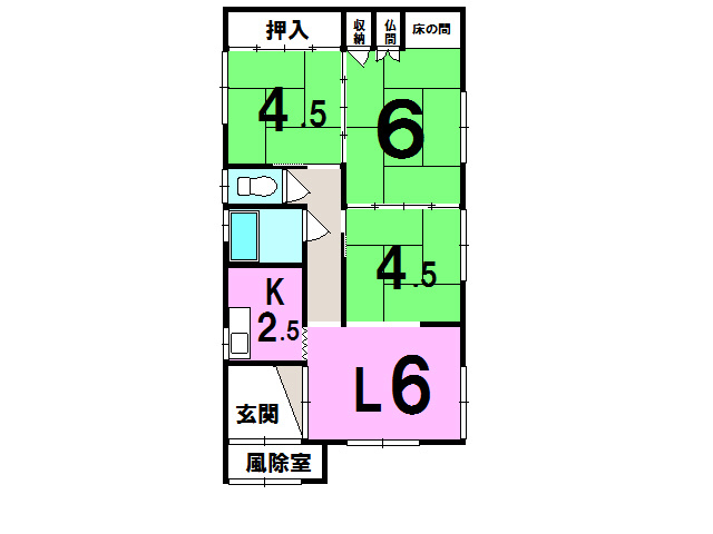 室蘭市柏木町8-9　中古住宅の間取り