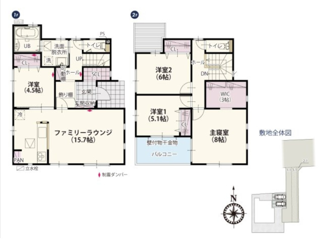 伊勢崎市連取元町第4期　新築住宅全3棟の間取り|◇土地65.10坪　建物31.55坪　SIC　WIC　南面バルコニー◇