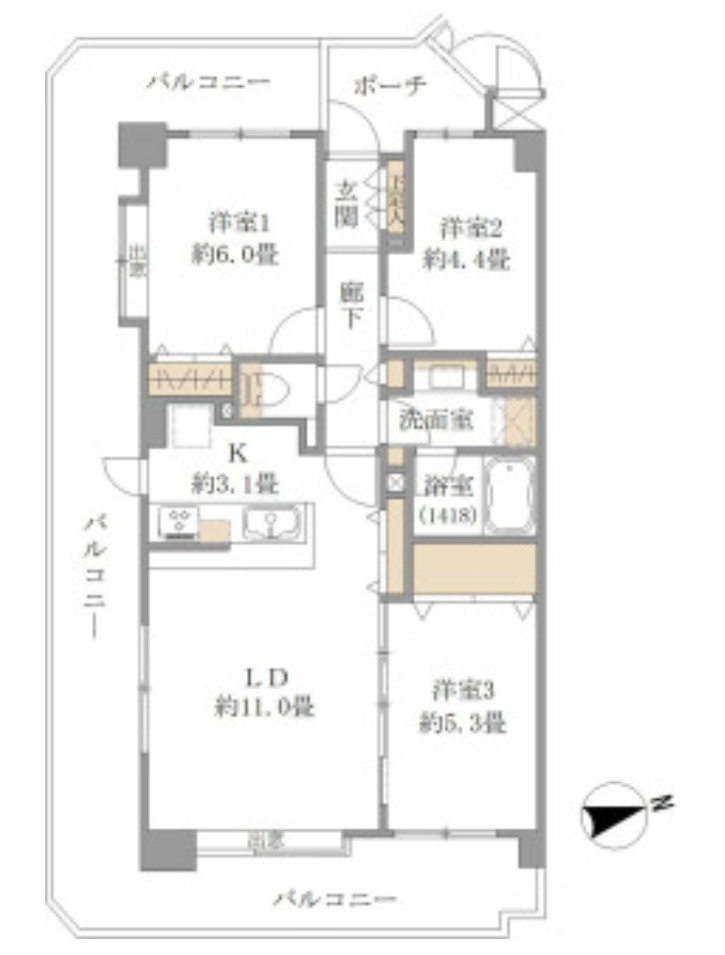藤和シティホームズセンター南【仲介手数料無料】ペット可♪の間取り