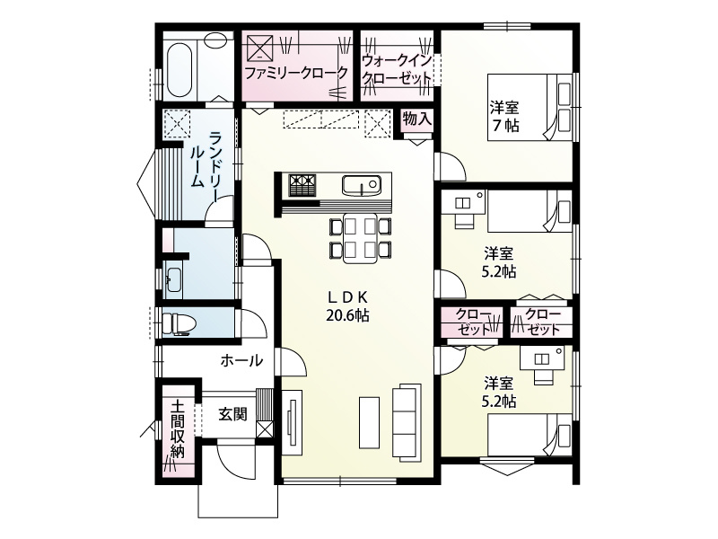 【西久保町2丁目3区画　2号棟　間取り図】