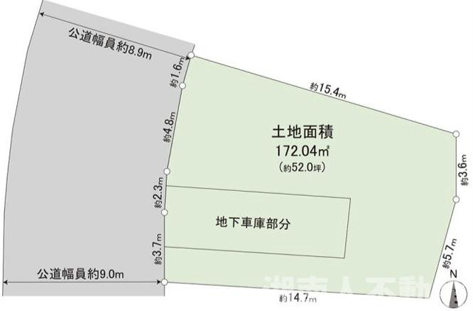 横浜市栄区飯島町ひかりが丘売地の土地図