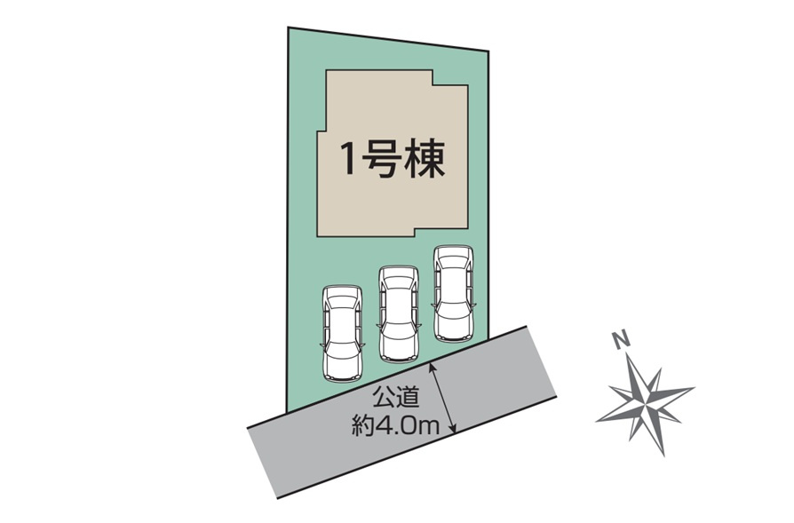 前橋市下新田町2期　新築住宅全1棟の区画図|◇土地54.94坪◇