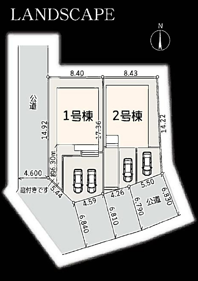 横浜市旭区今宿東町 新築戸建て【仲介手数料無料】カースペース2台の区画図