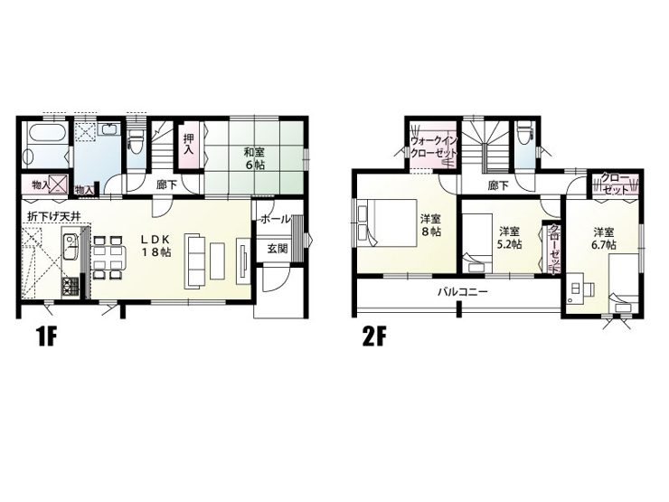 【西小保方町　2号棟　間取り図】