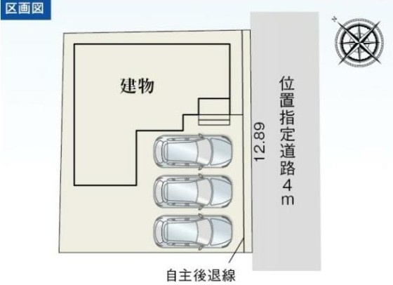 リーブルガーデン　沼津市西間門　2期　全1棟の区画図|●区画図●
駐車3台可能♪
前面道路が広駐車もらくらくスムーズ♪