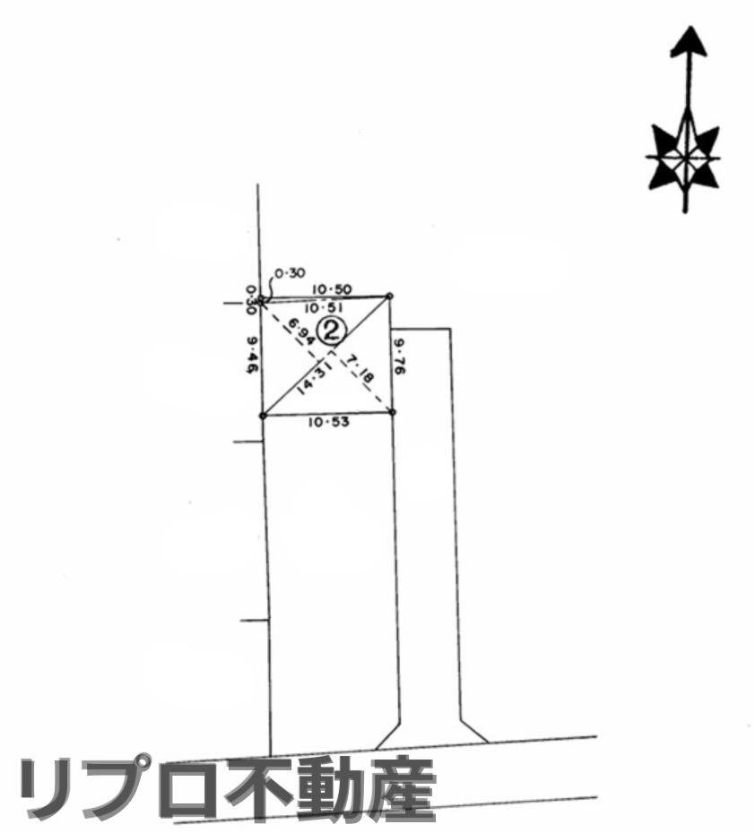 柏市船戸の売地の土地図|柏市船戸古家付き土地　つくばエクスプレス線「柏たなか」駅 徒歩20分
102.60平米 31.03坪