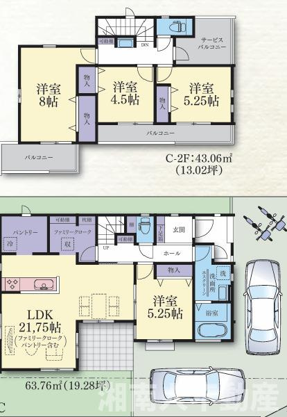 藤沢市辻堂元町５丁目５３１０－１新築戸建ての間取り