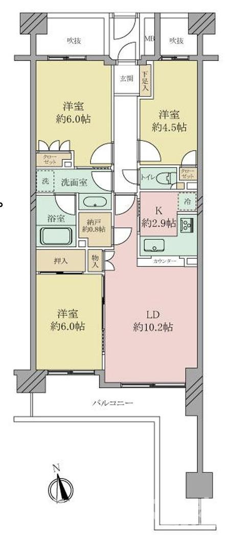 藤沢パーク・ホームズ弐番館の間取り