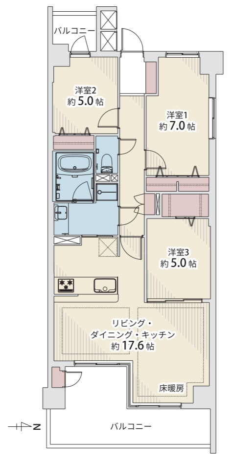 ミオカステーロ港北イルビアーレ【仲介手数料無料】ペット可♪の間取り
