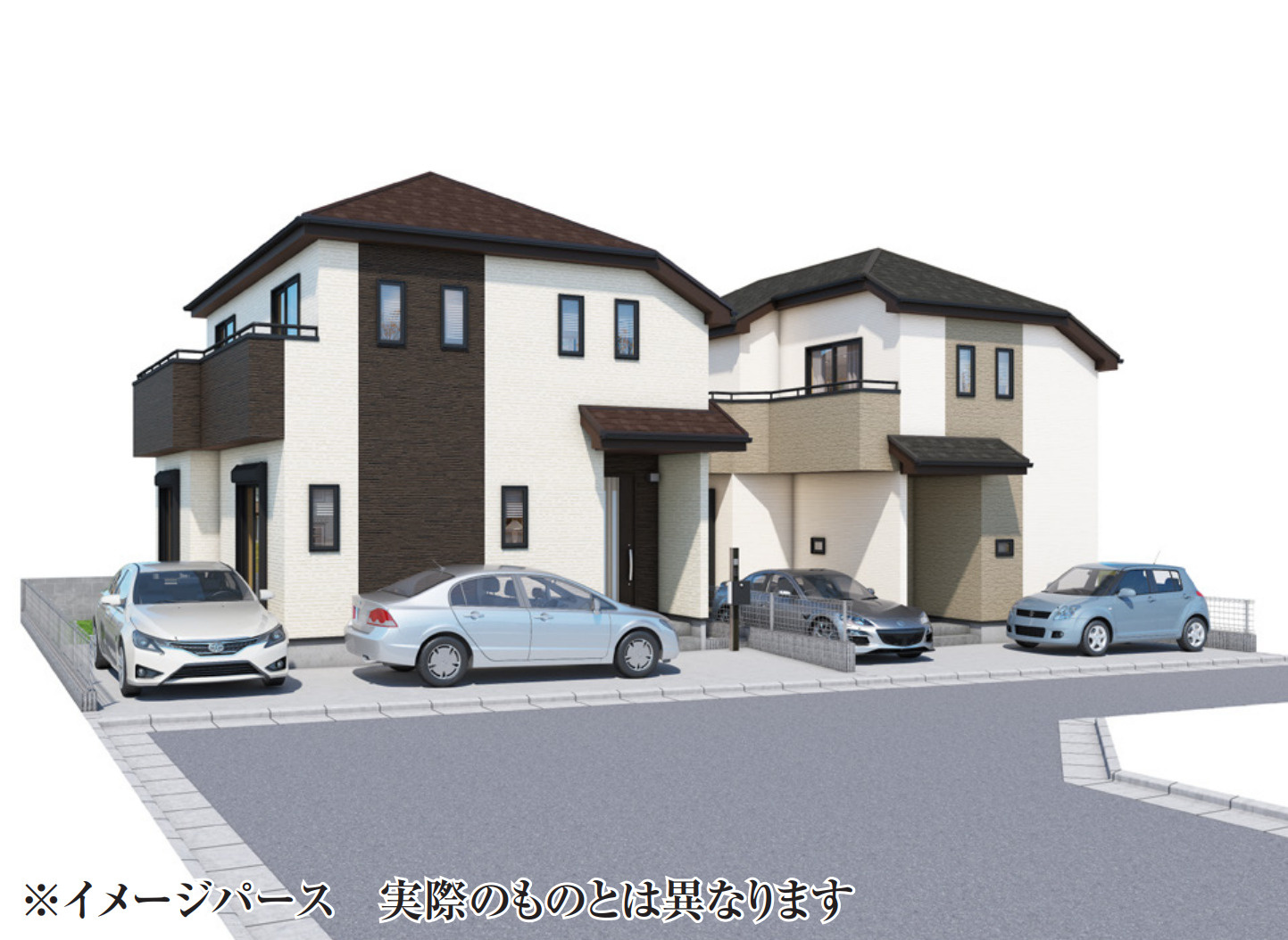 横浜市旭区今宿2丁目 新築戸建て【仲介手数料無料】カースペース2台の外観パース