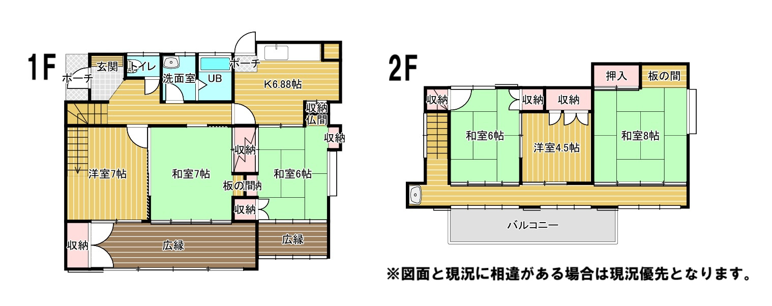 前橋市下新田町　中古戸建の間取り|◇土地79.9坪　建物39.73坪　6K　全居室南部屋◇