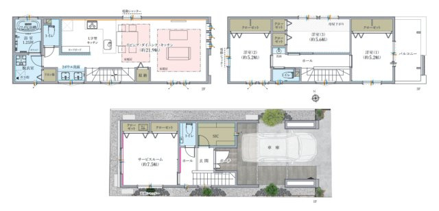 横浜市神奈川区青木町 新築戸建て【仲介手数料無料】の間取り