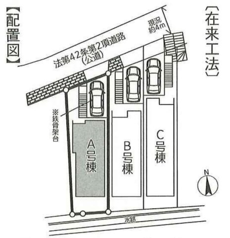 横浜市戸塚区汲沢7丁目 新築戸建て【仲介手数料無料】の区画図