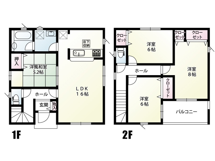 常総市若宮戸　2号棟　間取図