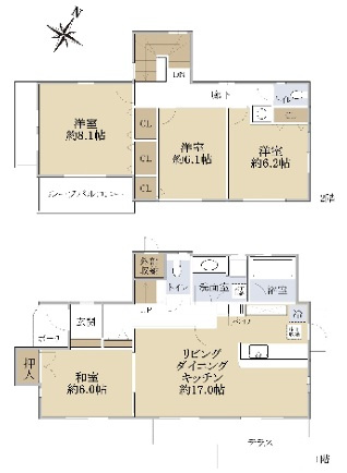 茅ヶ崎市みずき2丁目　中古戸建の間取り